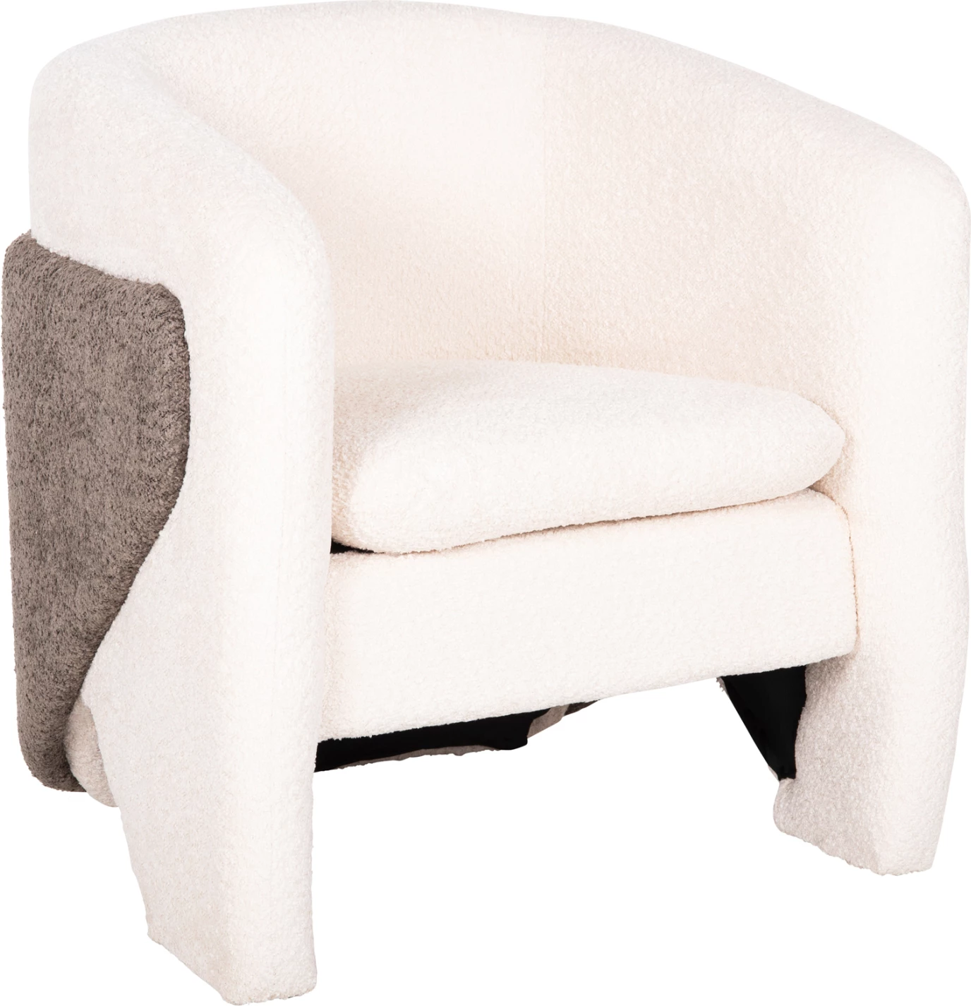 Fotelje DOPER, pëlhurë boucle, bardhë-gri, FH9590.06, 68x72x76 cm