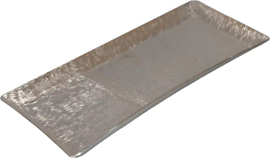 Tabaka dekorative e sheshtë ORLY, alumin, argjend, 52x23x2cm