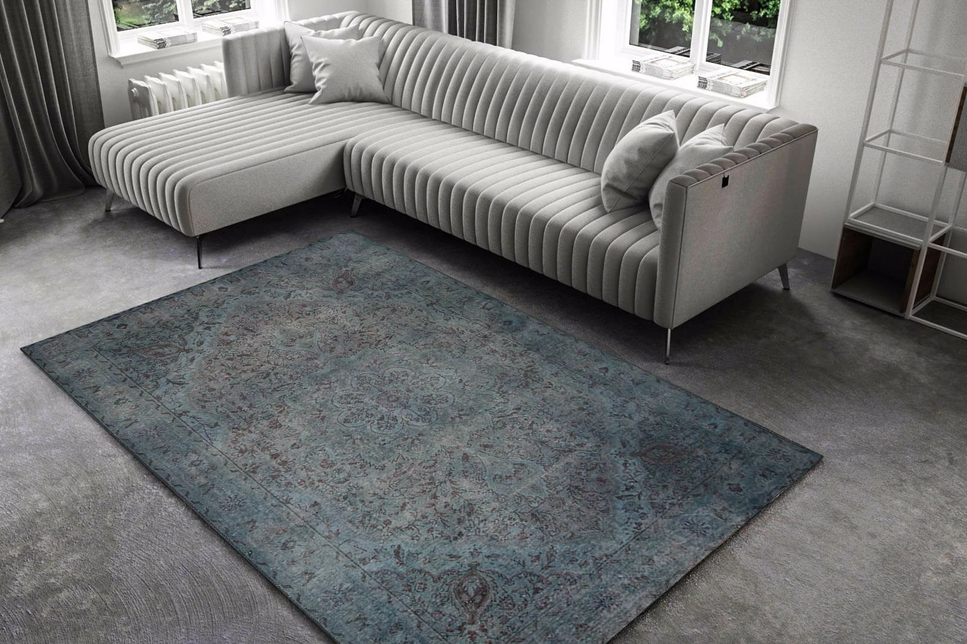 Qilim Conceptum Hypnose, Blues Chenille, 210x310cm, ngjyrë e gjelbër AL 21