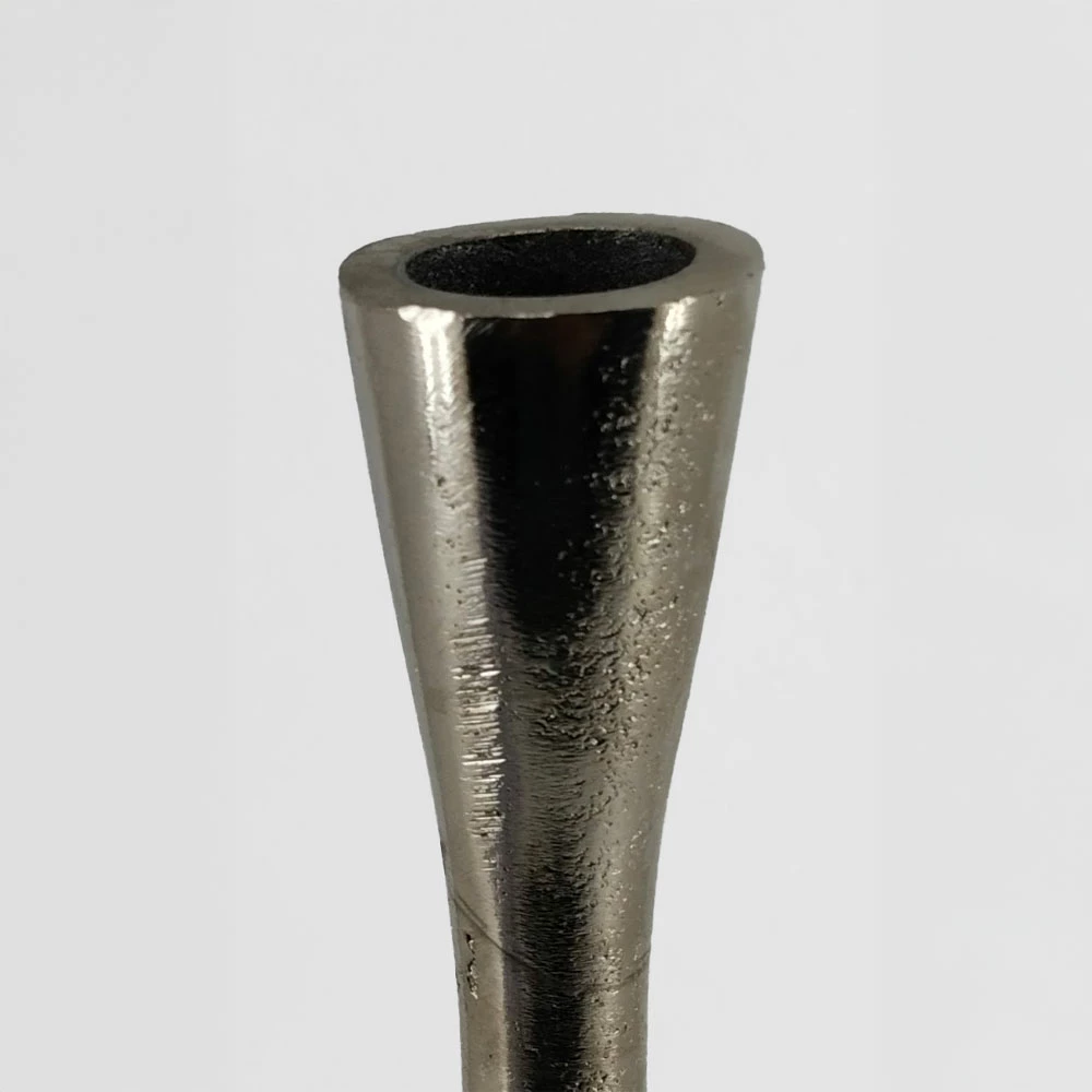 Mbajtëse qirinjsh STELLA, alumin, argjend, 13x13x48cm