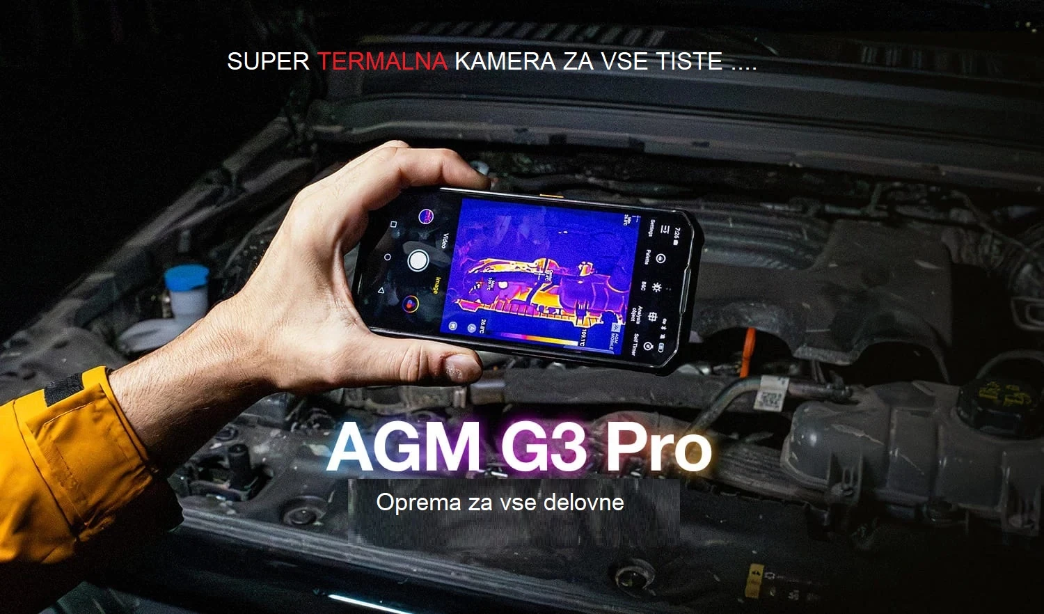 Celular AGM G3 Pro 12GB (+12GB) RAM / 512GB, kamerë termike, bateri 10000 mAh, zi/gri