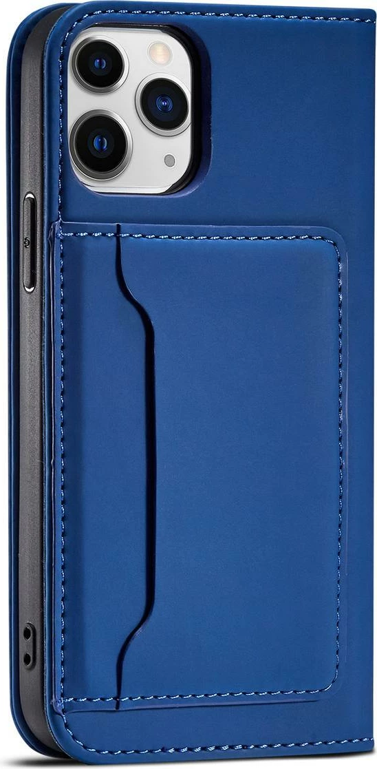 Mbështjellës Hurtel Magnet Card Case për iPhone 12 Pro, me kapak, portofol dhe qëndrim, kaltër