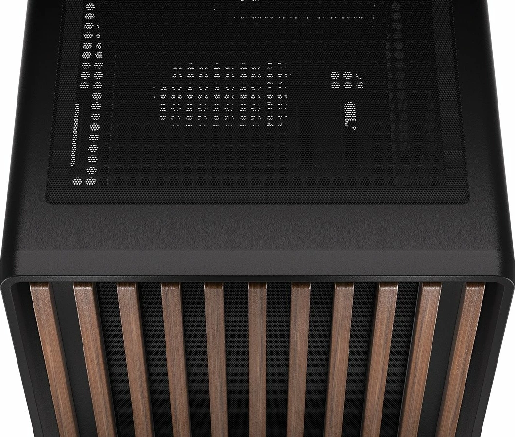 Kasë Krux Helio KRXD011 Mini Tower microATX/Mini-ITX, USB-A 3.0 + USB-C, panel anësor xham i temperuar, e zezë me dru