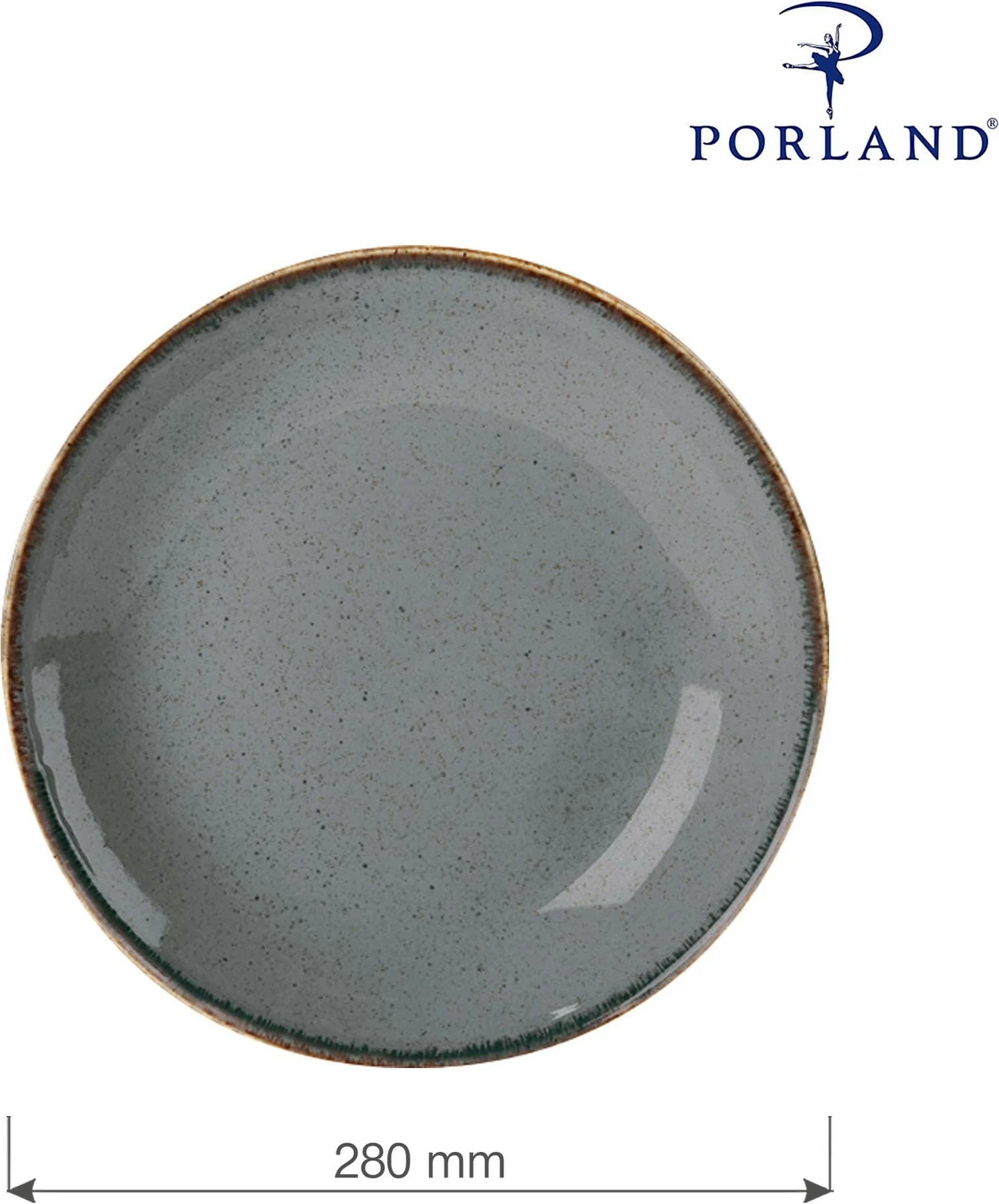 Pjatë e cekët Porland Seasons Stone Ø280 mm, gri e errët, set 6 copë