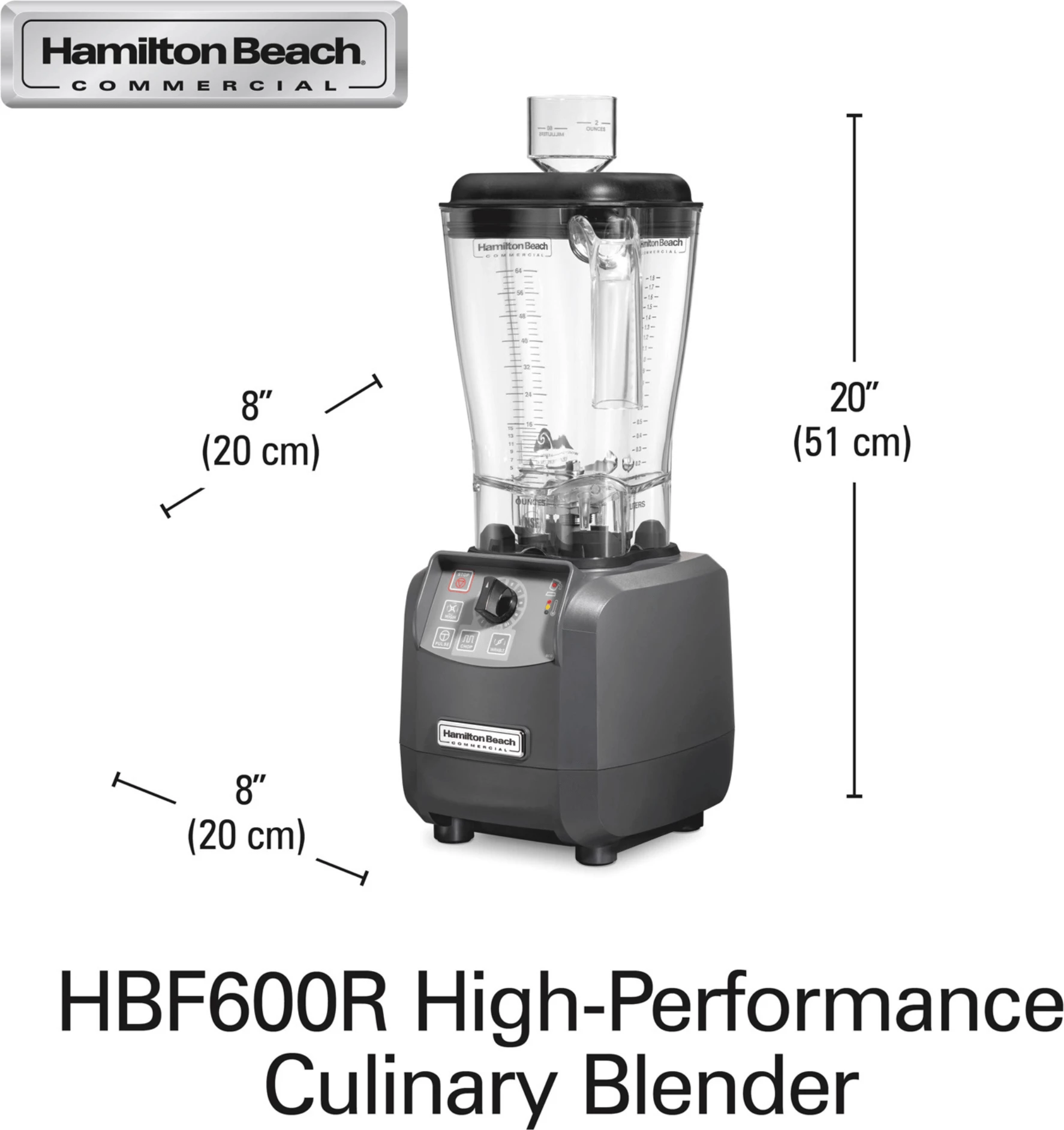 Blender kuzhine, Hamilton Beach Commercial Expeditor HBF600R-CE, 1.8 L, 2.4 HP, gri