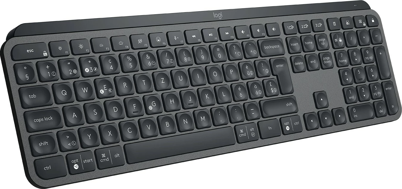Tastierë Logitech MX Master Keys për Biznes, Full-size, Wireless, Bluetooth, Grafit