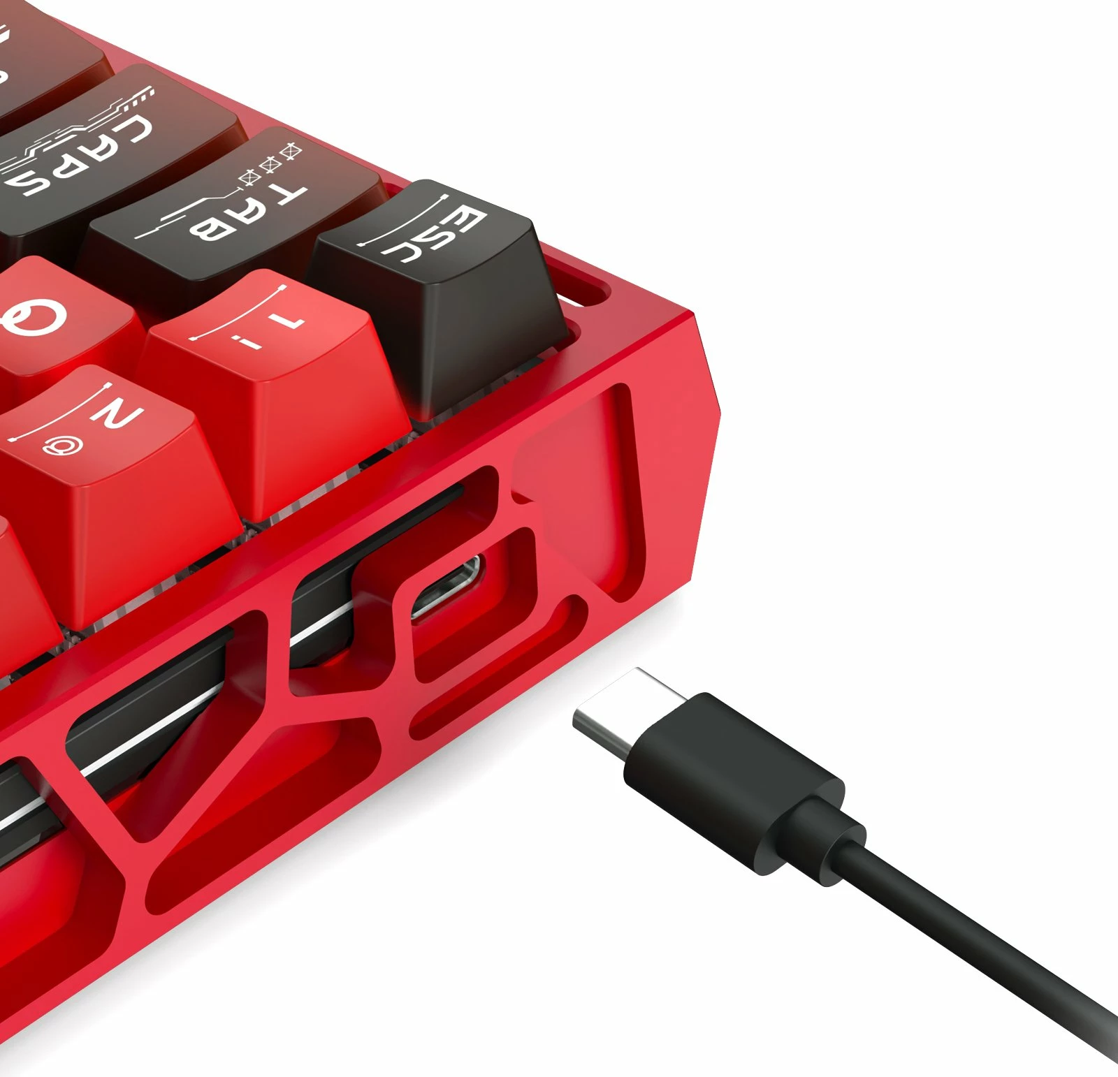 Tastierë gaming Redragon Venom K753-RGB-M 60% (61 taste), magnetic Next-GEN UltraMag, Rapid Trigger, RGB, USB-C, US layout, e kuqe