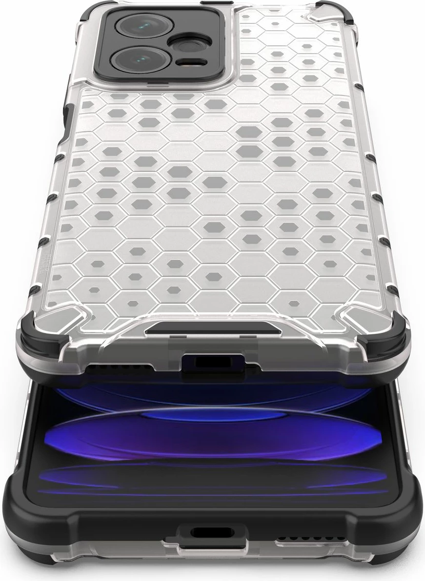 Mbështjellës Hurtel Honeycomb për Xiaomi Redmi Note 12 Pro+, i zi