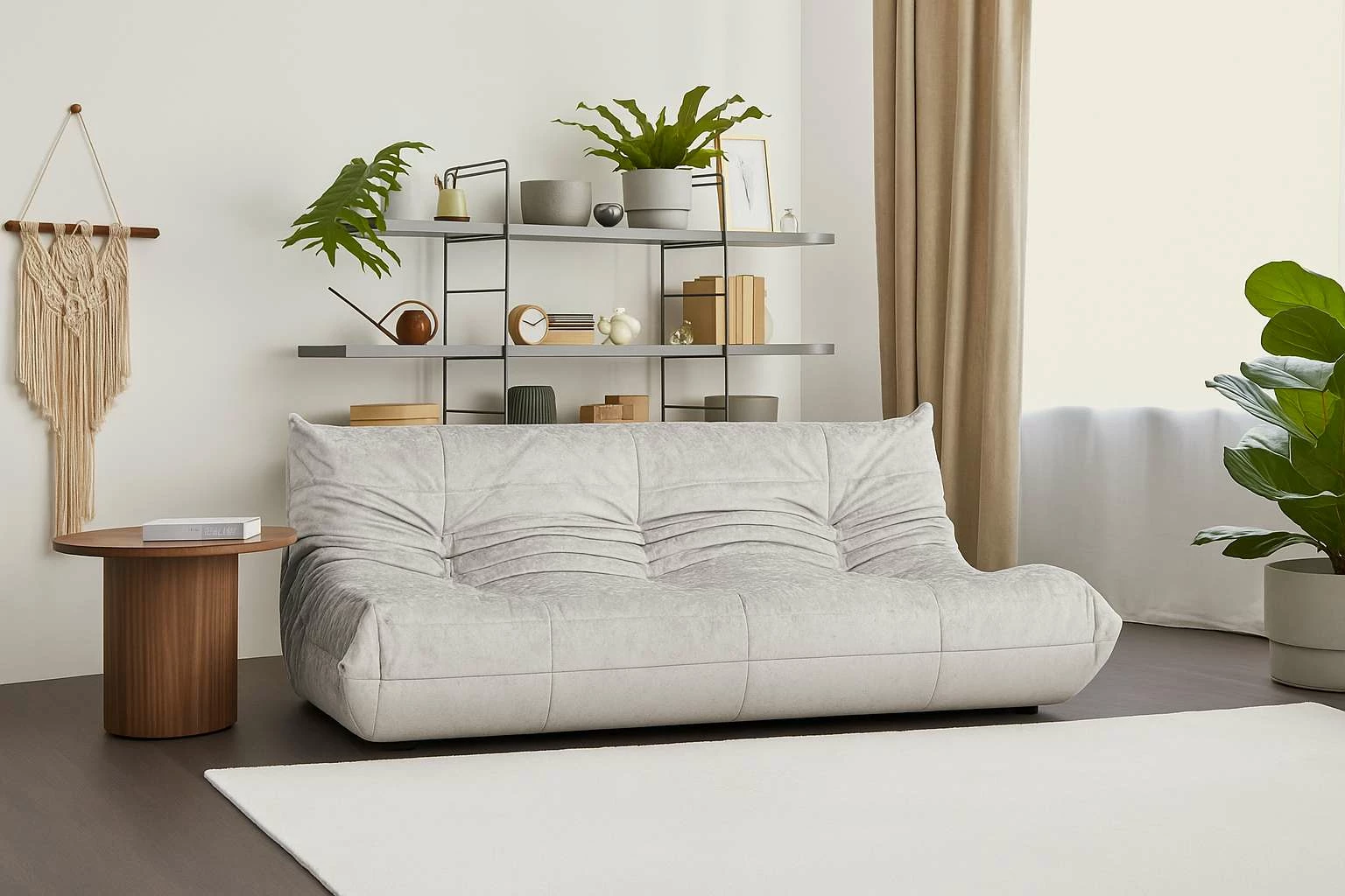 Divan treshe Atelier del Sofa, i bardhë, Bocek