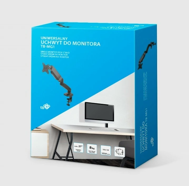 Mbajtëse monitori tavoline TB TB-MG1 me gaz, deri 27 inç, 8kg, e zezë