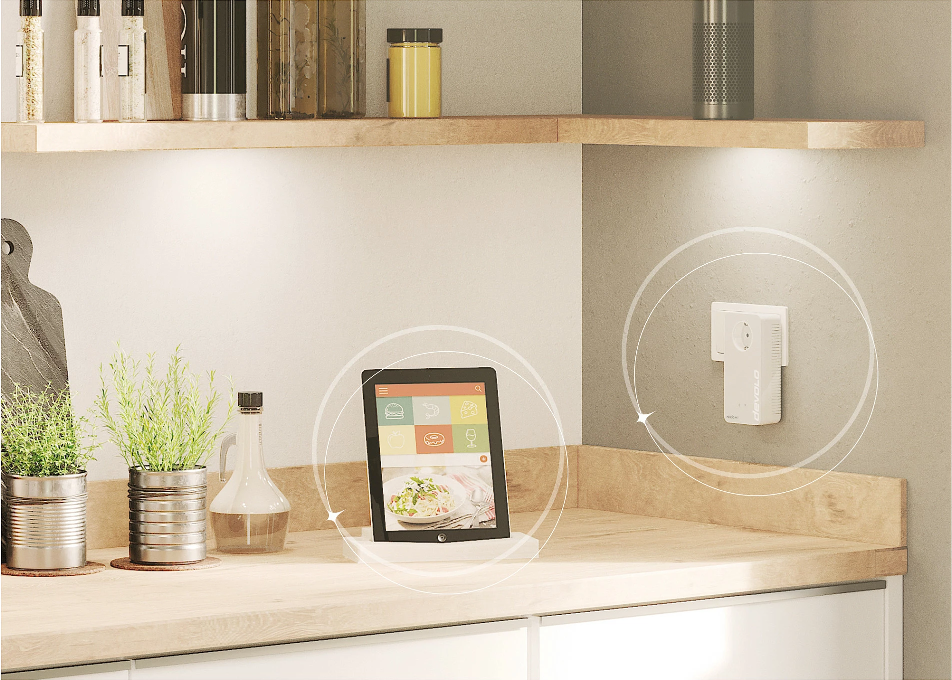 Adapter Powerline WiFi Devolo Magic 2 WiFi next Starter Kit, 2400 Mbit/s, Gigabit Ethernet, 2 copë, i bardhë