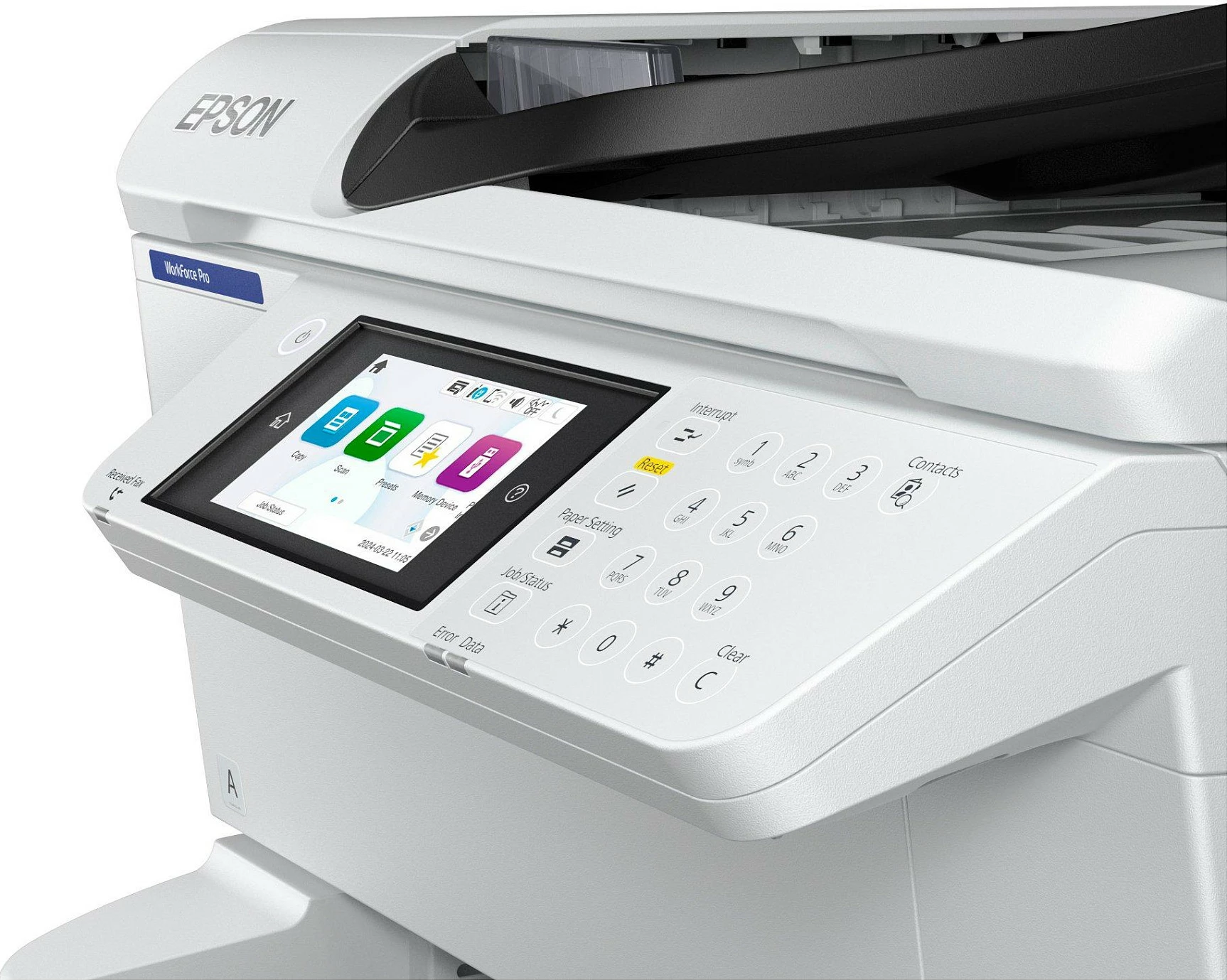 Printer multifunksional Epson WorkForce Pro EM-C8100RDWF, inkjet me ngjyra, A3, duplex, Wi‑Fi/Ethernet, i bardhë