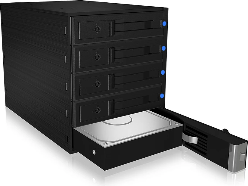 Backplane hot-swap për HDD ICY BOX IB-575SSK-12G, 5x3.5", SAS/SATA 12Gb/s, me kyç, e zezë