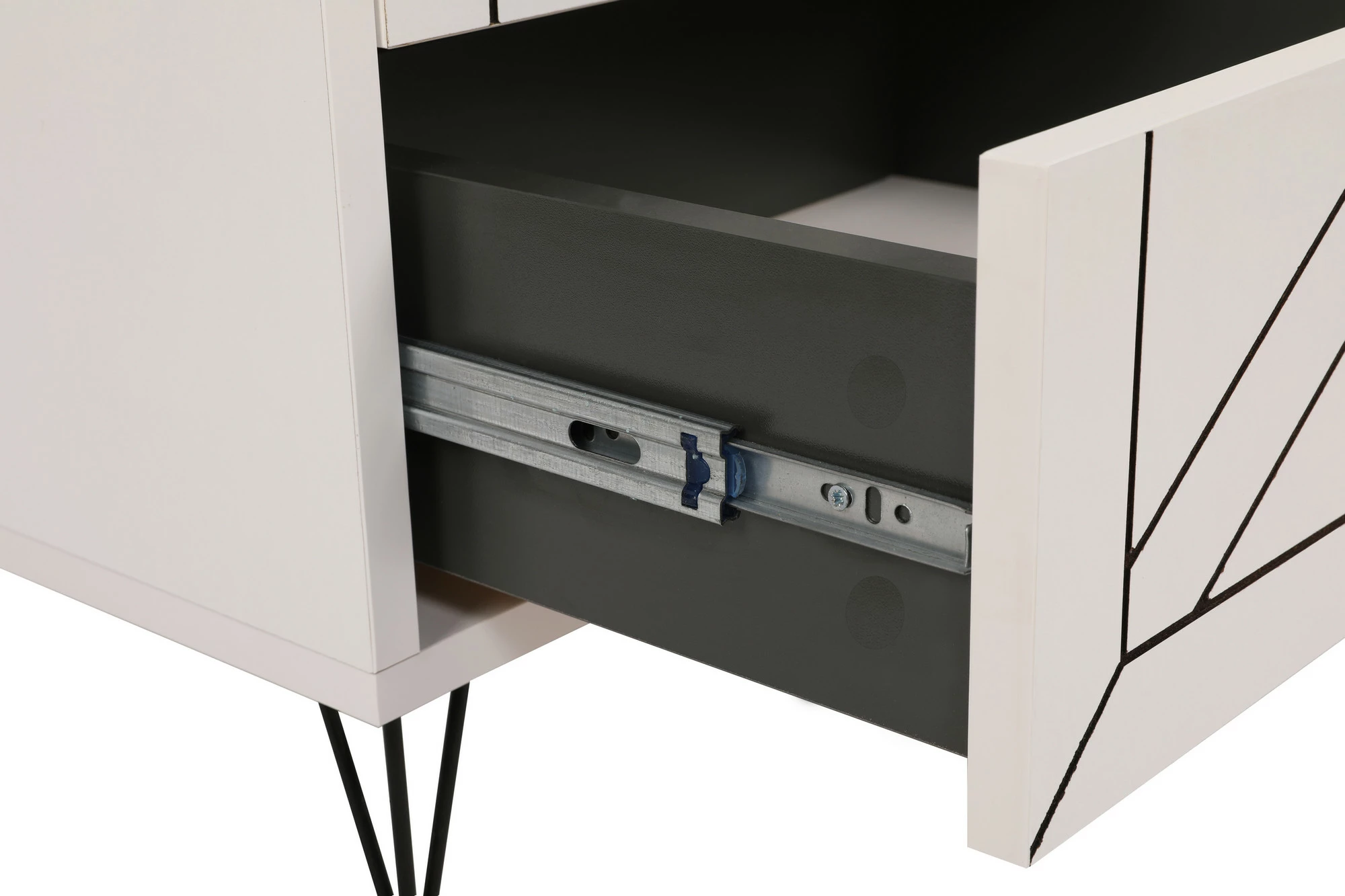 Komodinë anës krevati Hanah Home, Luna, e bardhë