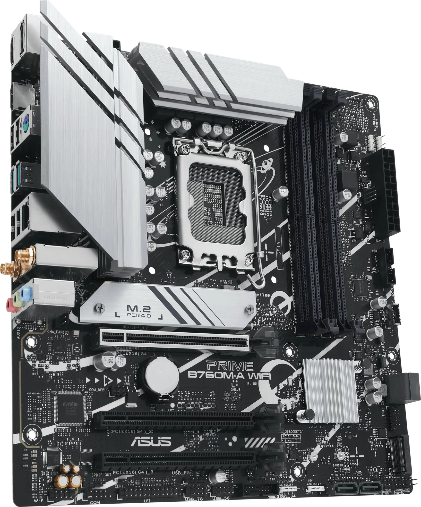 Pllakë amë ASUS PRIME B760M-A WIFI, Intel, LGA 1700, DDR5, 128 GB