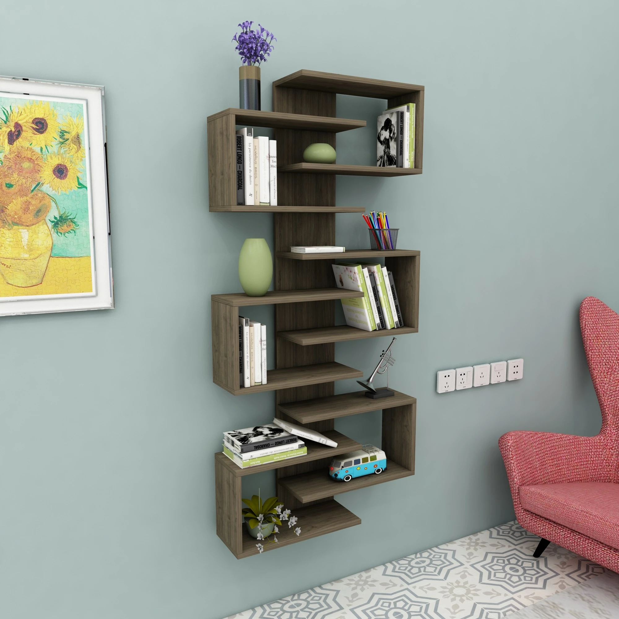 Raft librash Skye Decor, ngjyrë arr