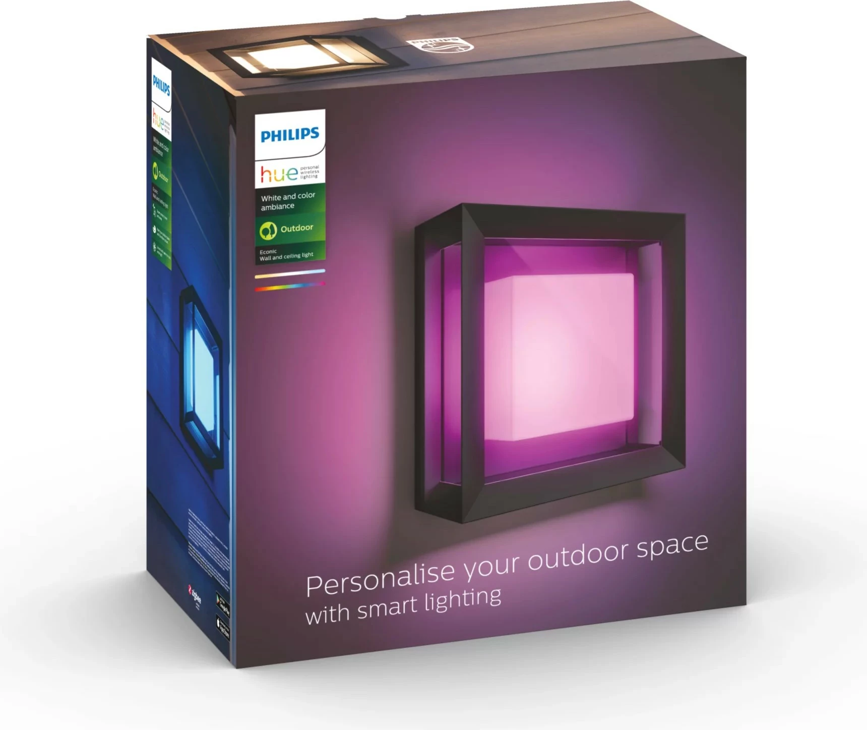 Dritë murale Philips Hue Econic, Smart, LED, e zezë