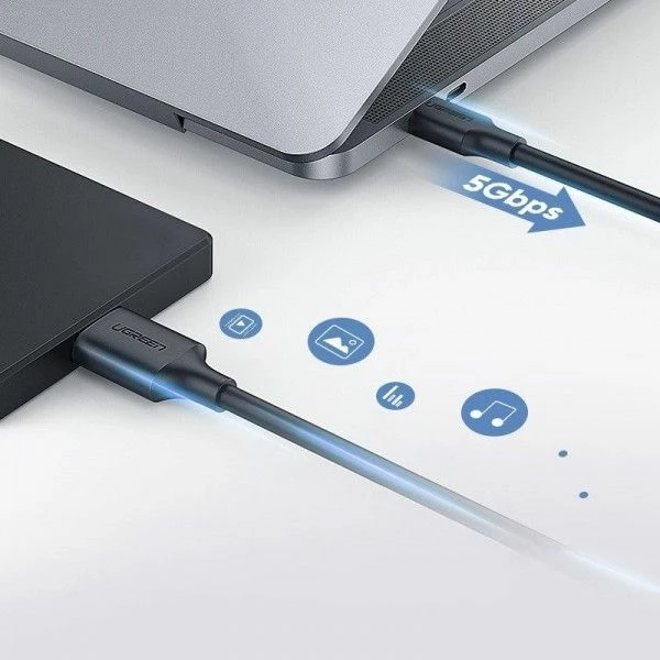 Kablo USB Ugreen US312 (20103) Micro USB 3.0 në USB-C 1 m 5Gbps 3A Gold