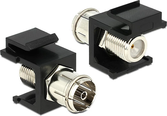 Modul keystone adapter antene DeLOCK 86352, IEC në F, i zi/argjendtë