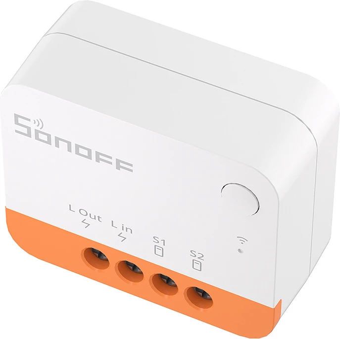 Switch smart Sonoff ZBMINIL2 Zigbee 3.0 mini, 6A, pa nul, set 2 copë, e bardhë/portokalli
