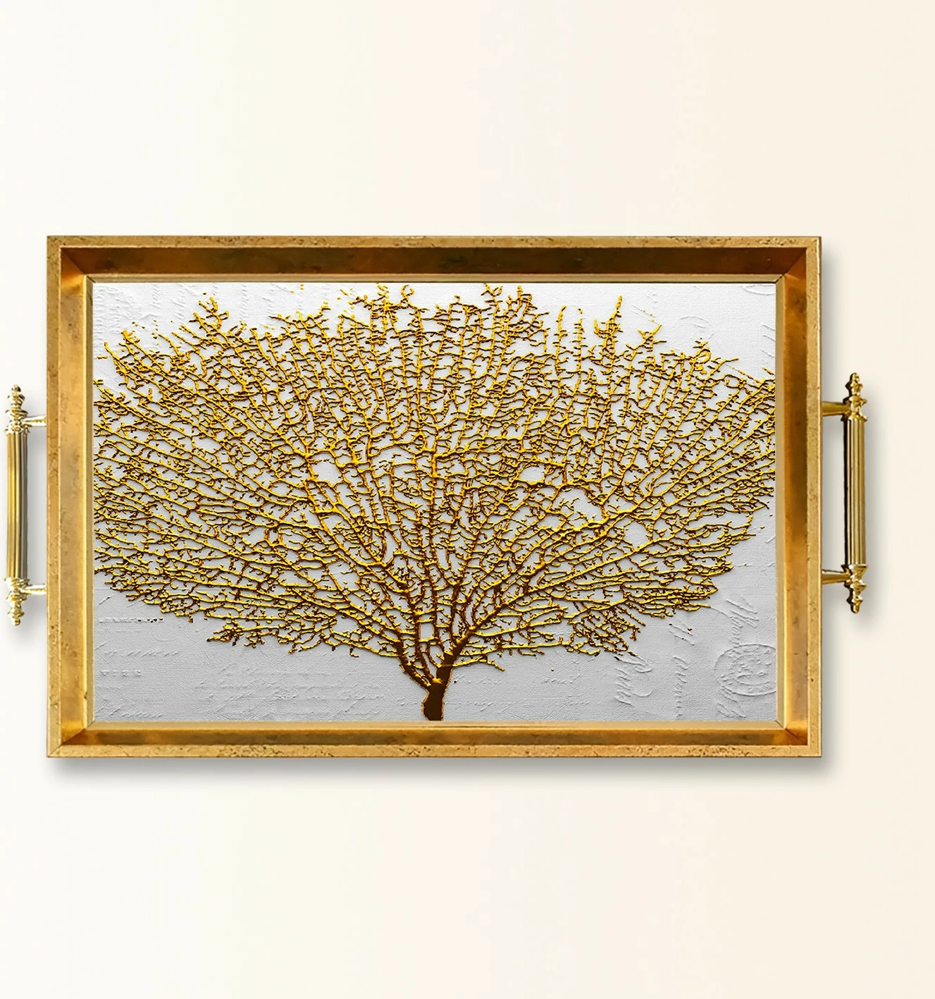 Tabaka dekorative prej qelqi, shumëngjyrëshe, Aberto Design, TPEA9943, 50x29x3.5 cm