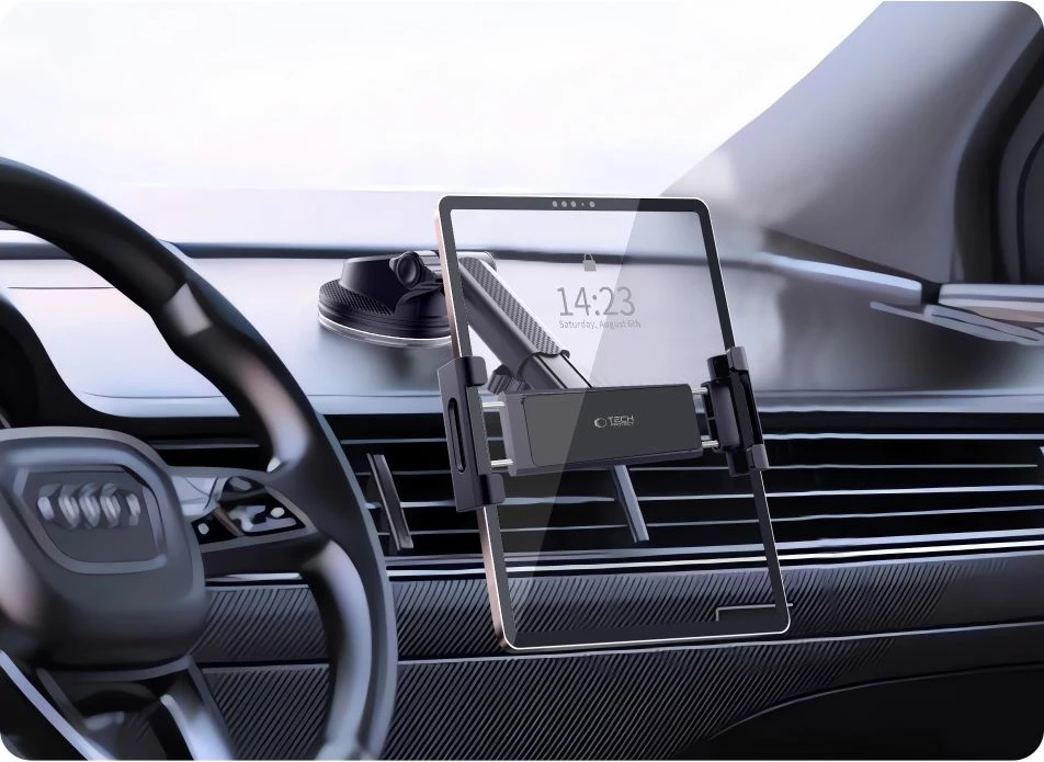 Mbajtës tabletash Tech-Protect V4 për kokpit makine, i zi