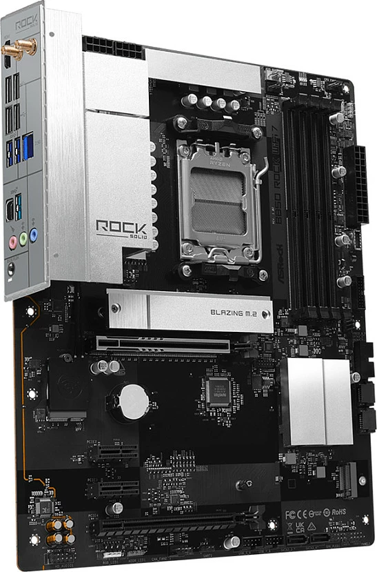 Pllakë amë ASRock B850 Rock WiFi 7, AM5, ATX, HDMI/USB-C, e zezë/argjendtë