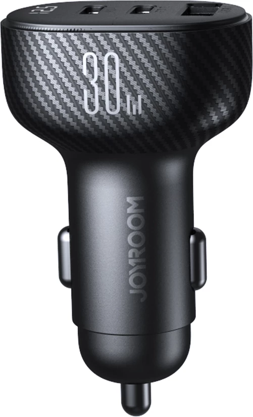 Karikues veture Joyroom JR-CCD04, 30W, 2x USB-C, USB-A, me ekran, i zi