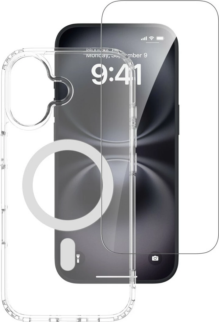 Mbështjellës 4smarts 360 Premium Protection Set për iPhone 17, transparent