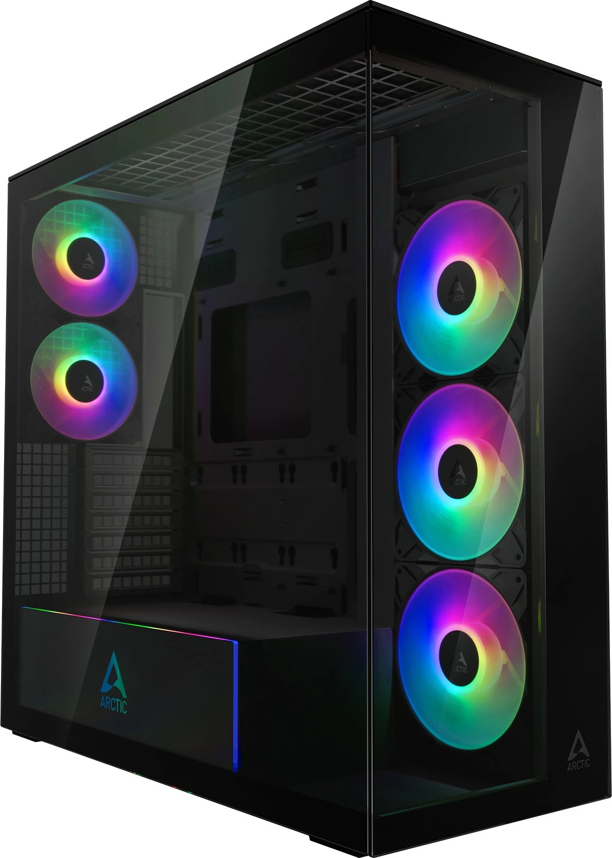 Kasë ARCTIC Xtender Mirrow Black Window, Midi Tower, EATX, RGB, e zezë