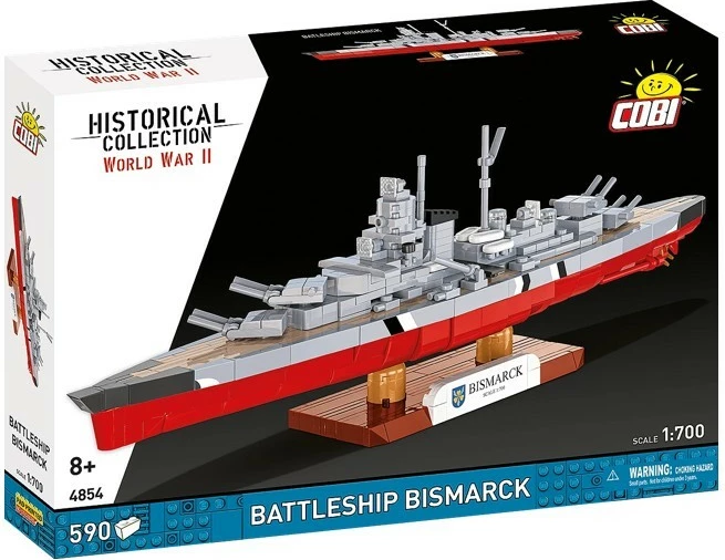 Set konstruktues anije luftarake Bismarck, Cobi, COBI-4854, 590 pjesë, shkallë 1:700, plastikë