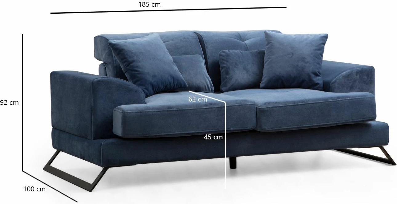 Divan dy ulëshe Atelier del Sofa, Frido, ngjyrë blu e errët