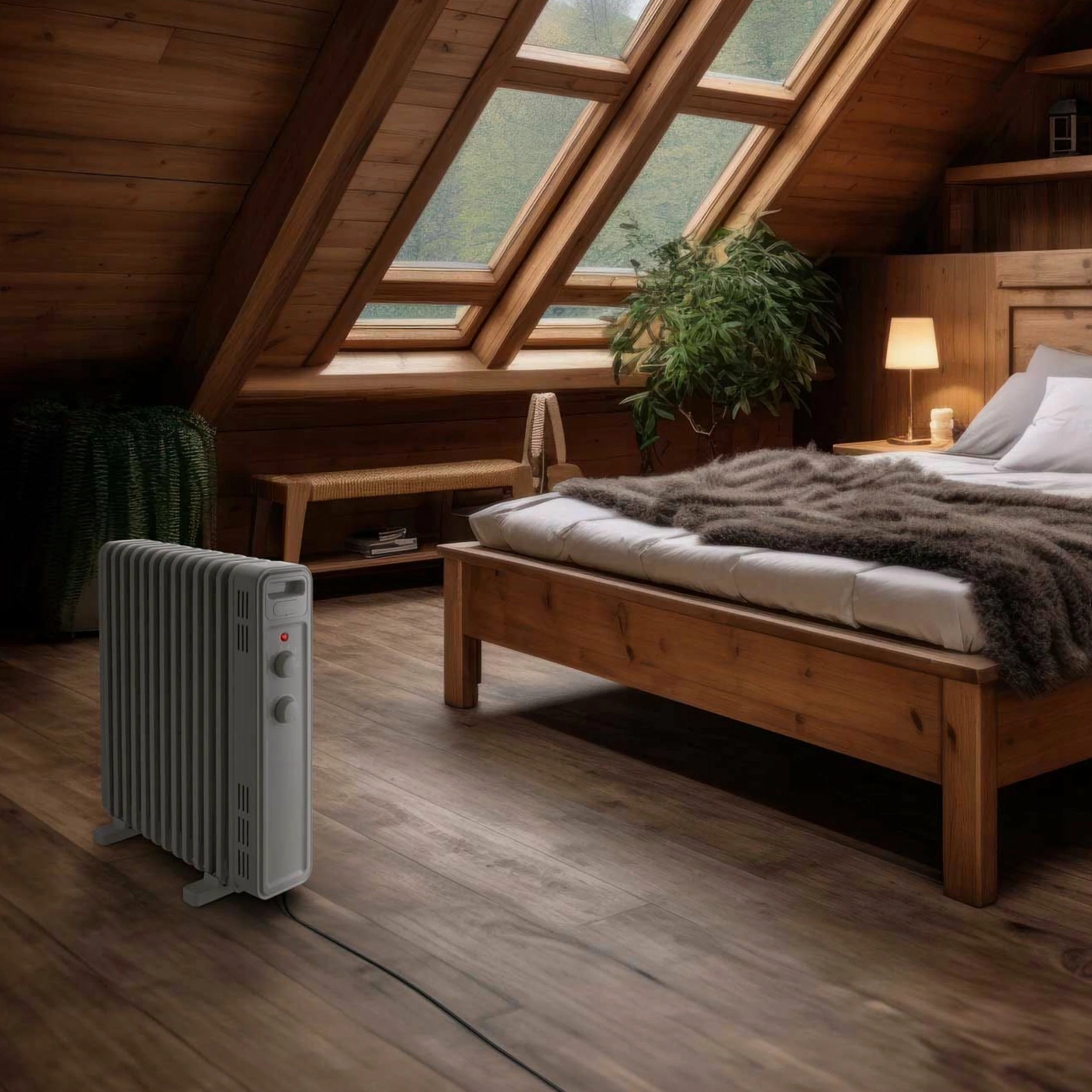 Ngrohës me vaj Sencor SOH 3413WH 2500W 13 brinjë me termostat, i bardhë