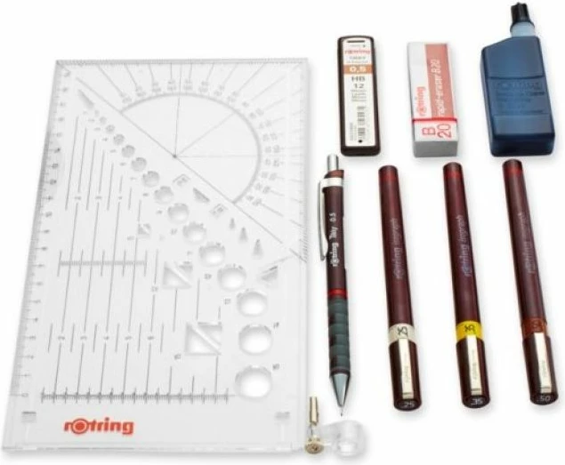 Set stilolapsa teknikë ROTRING isograph College, 3 copë