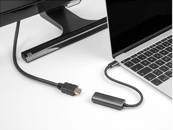 Adapter USB-C në HDMI DeLOCK, 8K HDR, 0.2 m, i zi