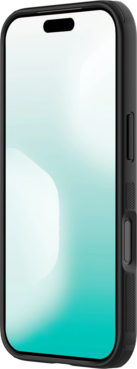 Mbështjellës Nillkin Super Frosted Shield Pro, për iPhone 17 Pro, MagSafe kompatibil, PC+TPU, e zezë transparente