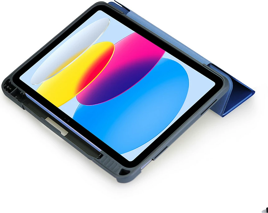 Mbështjellës për tablet DEQSTER Rugged MAX, për iPad 10.9" (Gen 10), flip case, me stand, blu