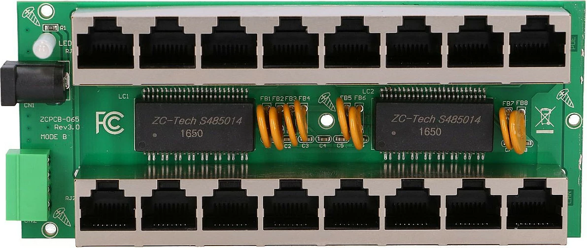 Injektor PoE Extralink ZQPOEGI08, 8 porta Gigabit, Mode B, 48V, i kaltër