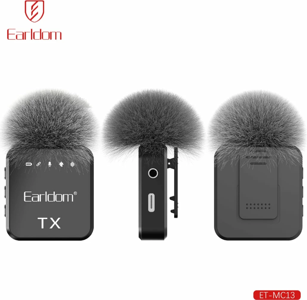 Mikrofon Wireless Earldom ET-MC13 (3-në-1) me Kuti Type-C/Lighting + Audio