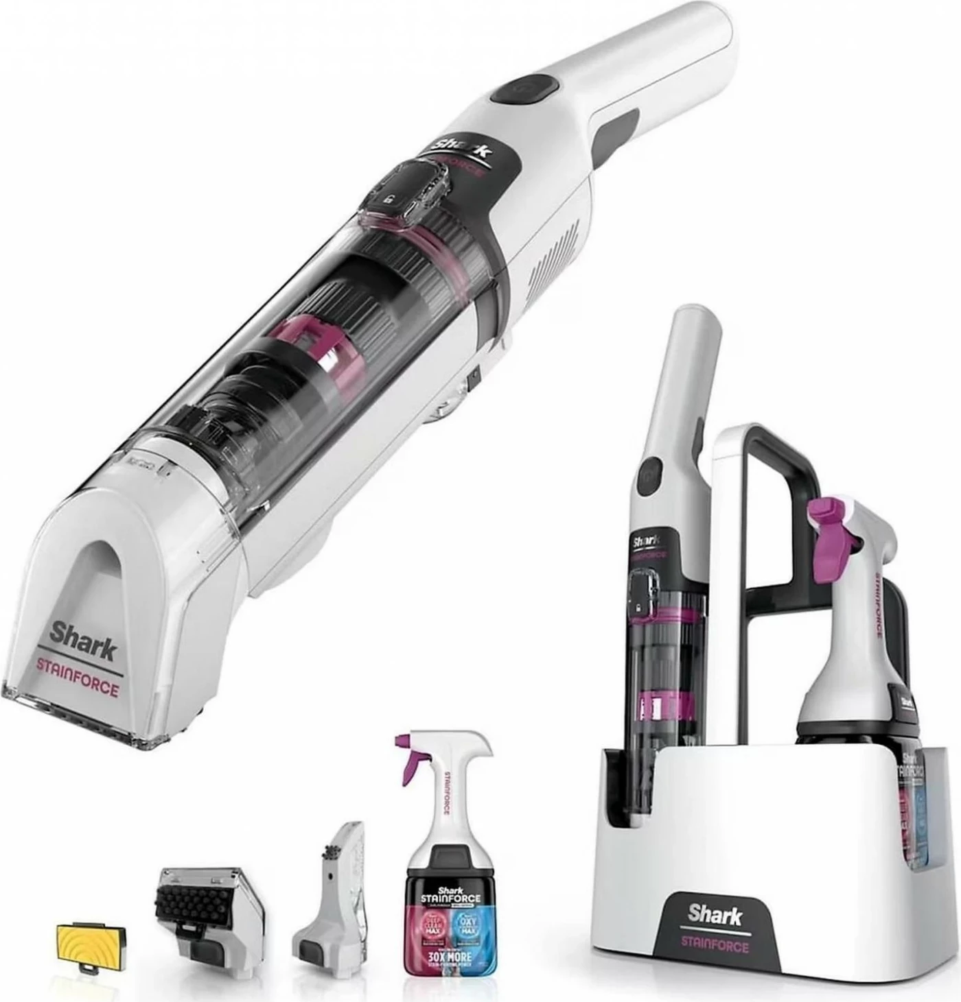 Pastrues me bateri Shark StainForce HX100EUT, i bardhë