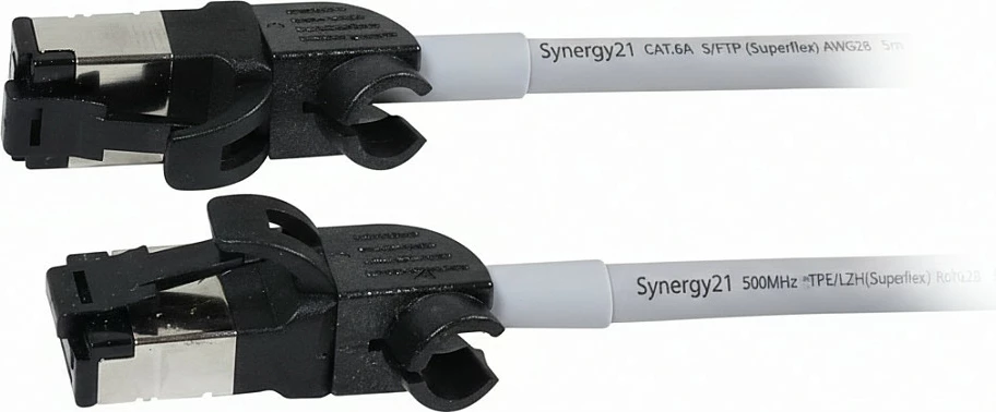 Kabllo rrjeti Synergy21 RJ45 CAT6A, 5m, S/FTP slim 500MHz, gri