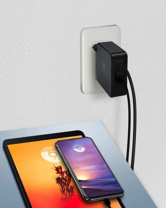 Karikues USB-C PD ICYBOX IB-PS101-PD 90W me portë USB-A, kabllo e integrume 1.8m, e zezë
