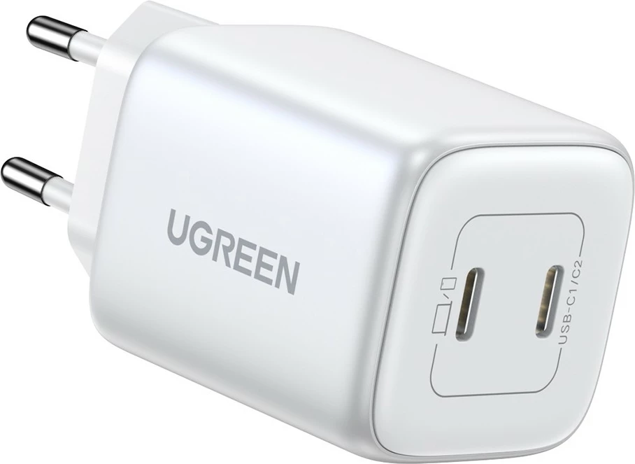Karikues i shpejtë Ugreen 15327, 45W, 2x USB Type-C, i bardhë
