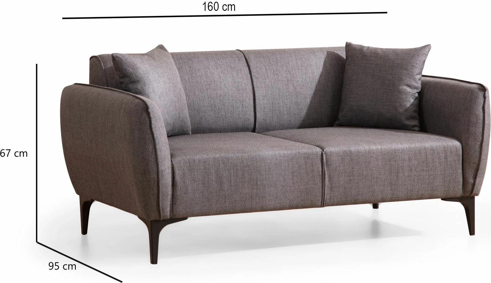 Divan dy vendësh Atelier del Sofa, Belissimo, ngjyrë gri e errët
