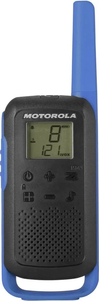 Walkie-talkie Motorola T62M, PMR446, 16 kanale, deri 10 km, set 2 copë, kaltër