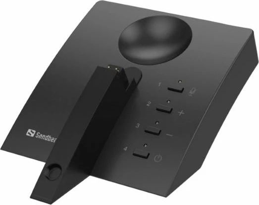 Kufje Bluetooth me mikrofon Sandberg Wireless Earset Business Pro 126-25, 60h, me stacion karikimi, zezë/argjend, set