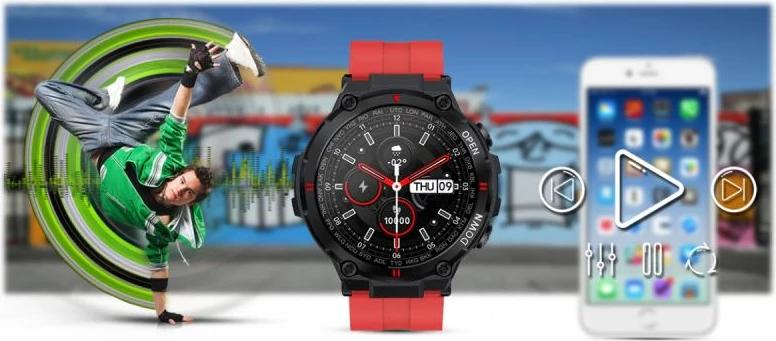 Smartwatch Gravity për meshkuj, e zezë