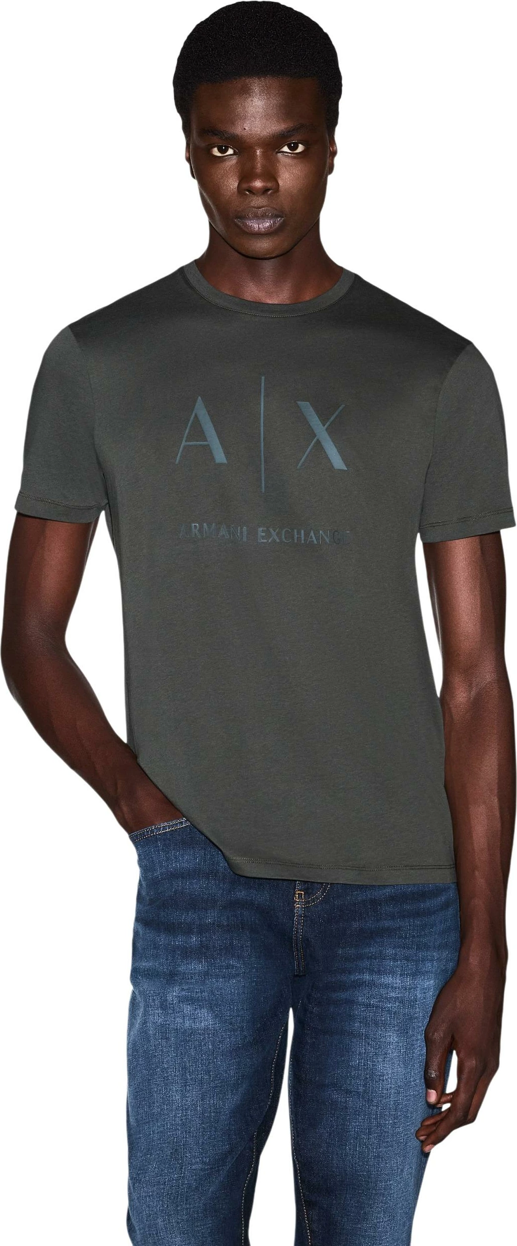 Maicë për meshkuj Armani Exchange XM002683 AF10356, ulli e gjelbër