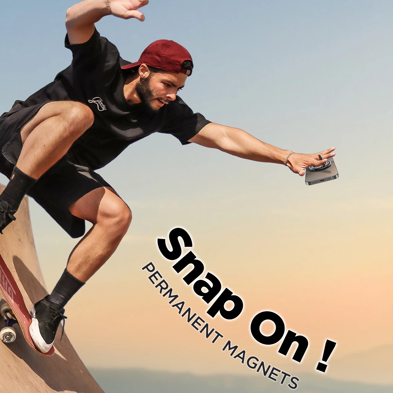 mbajtës magnetik MagSafe për celular Joyroom JR-ZS383, unazë gishtit, kompatibilitet iPhone 12–15 dhe telefona 4.7–7", shndërrohet në qëndrim, i zi