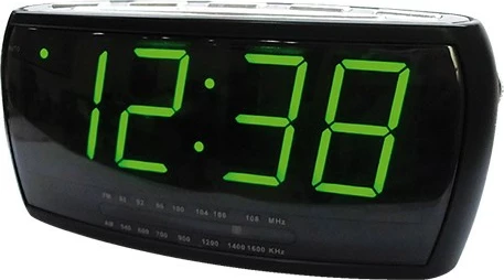 orë alarmi me radio, Adler, AD1121, ekran LED 160x52 mm, AM/FM, mbështetje memorje me bateri, e zezë